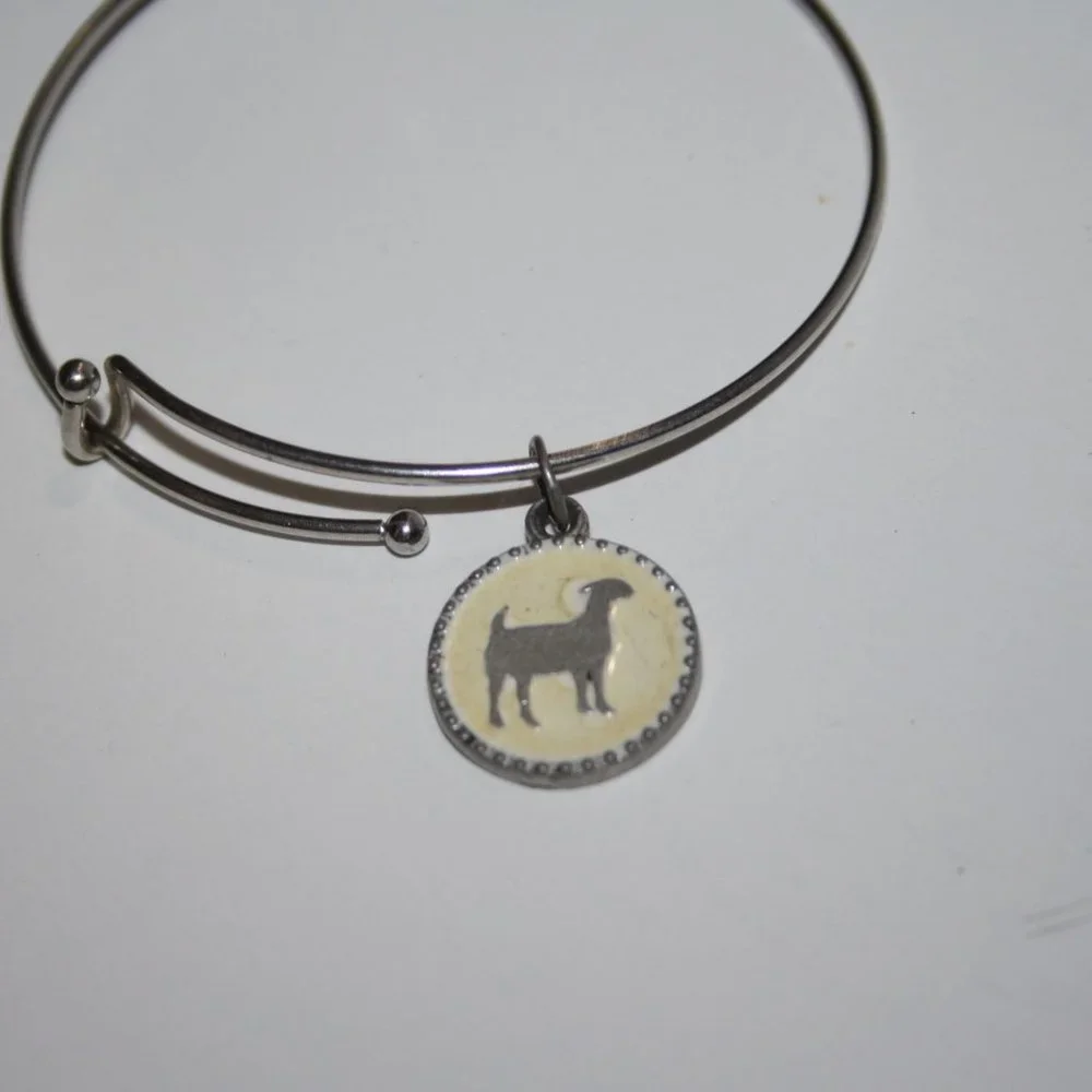 Silver Farm Girl Factory Charm bangle bracelet